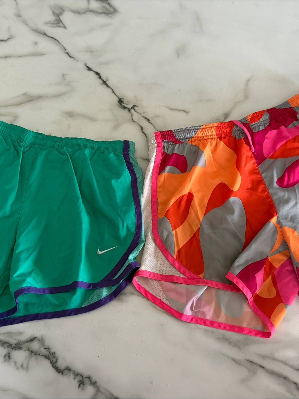 Nike girls Teal Running Shorts with Contrast Trim
